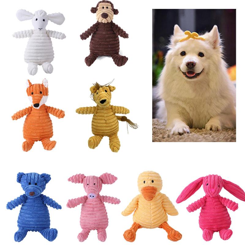 Dog Play Corduroy Plush Doll Tooth Grinding Tool Soundmaking Toys Shape Animal