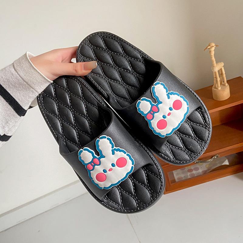 New Slippers Women's Outer Wear Home Indoor Bathroom Non-slip Student Women's Shoes Cartoon Rabbit Soft Sole Light Sandals