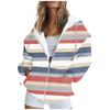 Women Fashion Casual Hoodie Coat Long Sleeve Zipper Sweatshirt Printed Cardigan Jacket Pocket Autumn Winter