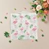 Flamingo Napkins, 33cm 2-Ply Pink Flamingo with Green Leaves Pattern for Pool Outdoor Summer Party Decor, 20pcs
