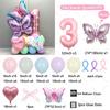 56pcs/set Butterfly Number Balloon Set Pink Numbers 1-9 Purple Butterflies for Valentine's Day Anniversary Birthday Party Decors