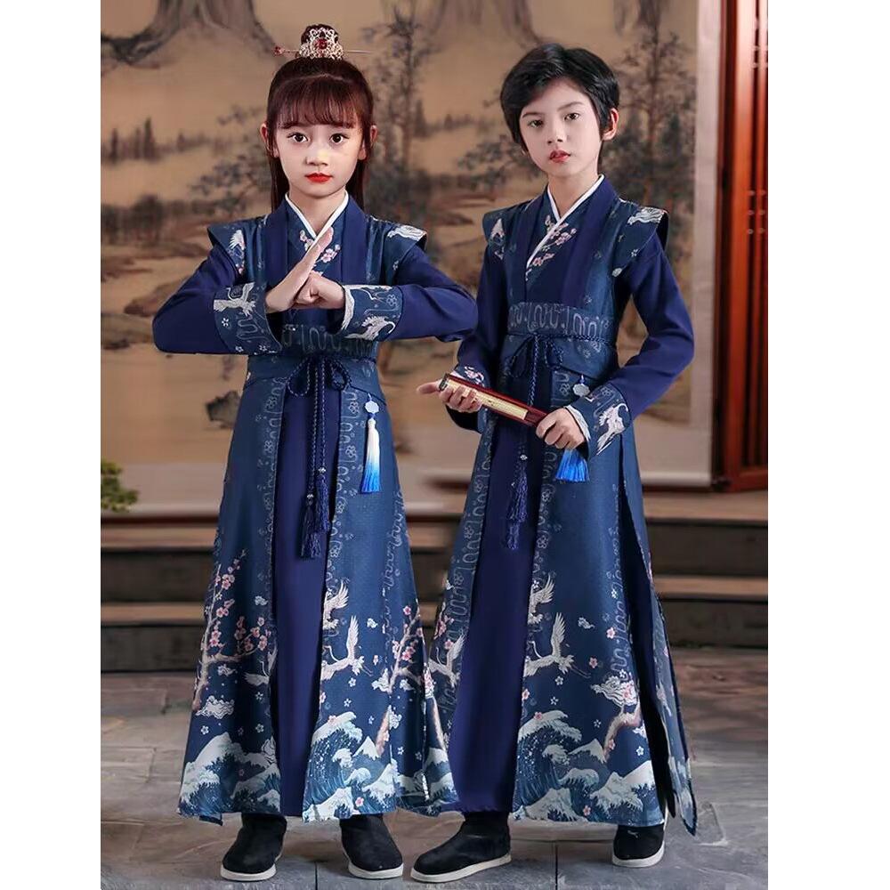 Boys' Traditional Hanfu Costume: 2026 Young Master Chinese Tang Suit for National Studies Performance