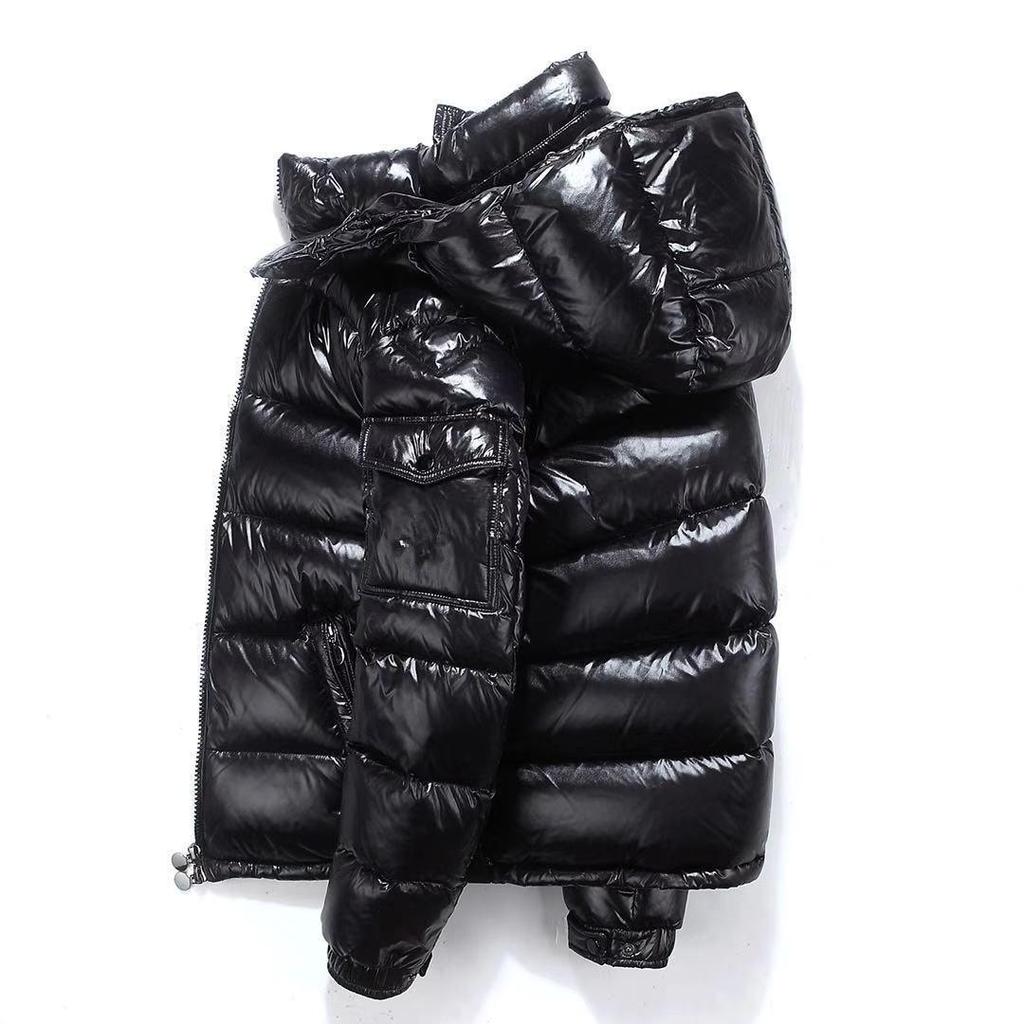 Giacche da Uomo Corte Invernali con Cappuccio da Donna Ispessite Calde Antifreddo Manica Lunga Giacca Cardigan Piumino Lucido