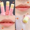 1PC Natural Peach Lip Balm Long-lasting Moisturizing Temperature Change Hydration Lipstick Lip Makeup