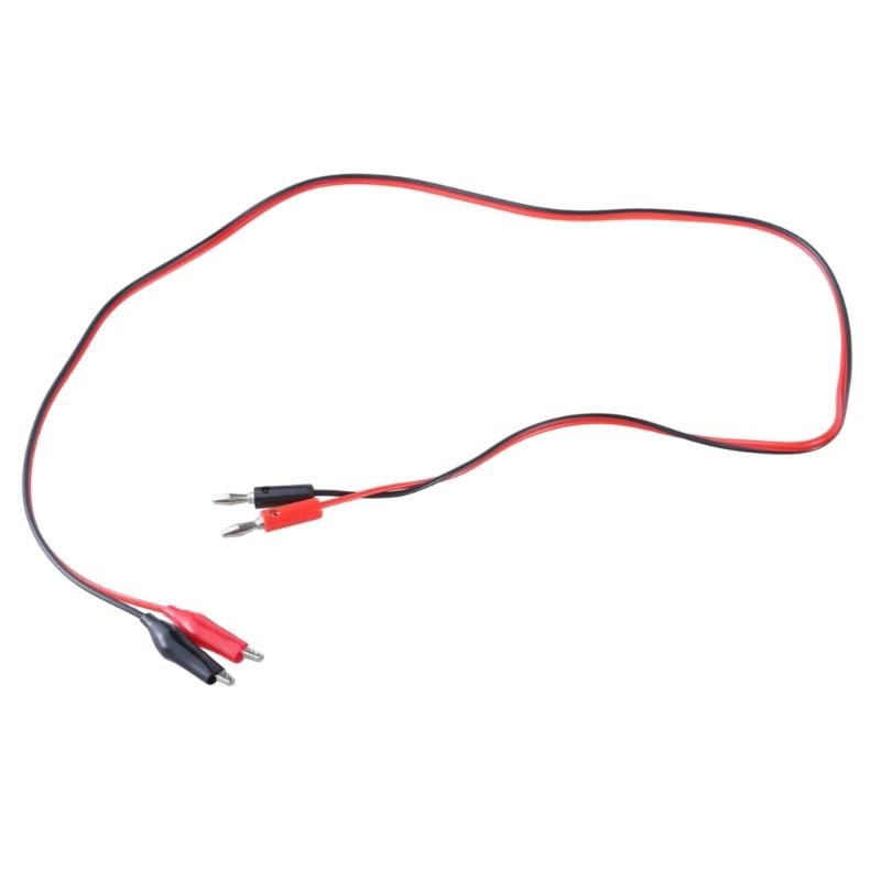 Power Plug to Alligators Clip Cable Double Alligators Clips Power Test Cable 2 Plugs to 2 Clips Cable Length 1M