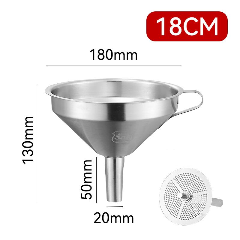 304 Stainless Steel Funnel with Slag Filter Detachable Kitchens Accessories Oil Wine Sub-funnel Mesh Colander Cooking Tools
