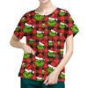 Women's Short Sleeved Patterned Pockets, Work Print Stand Up Collar, Single Breasted Protective Clothing, Cardigan Jacket, Top