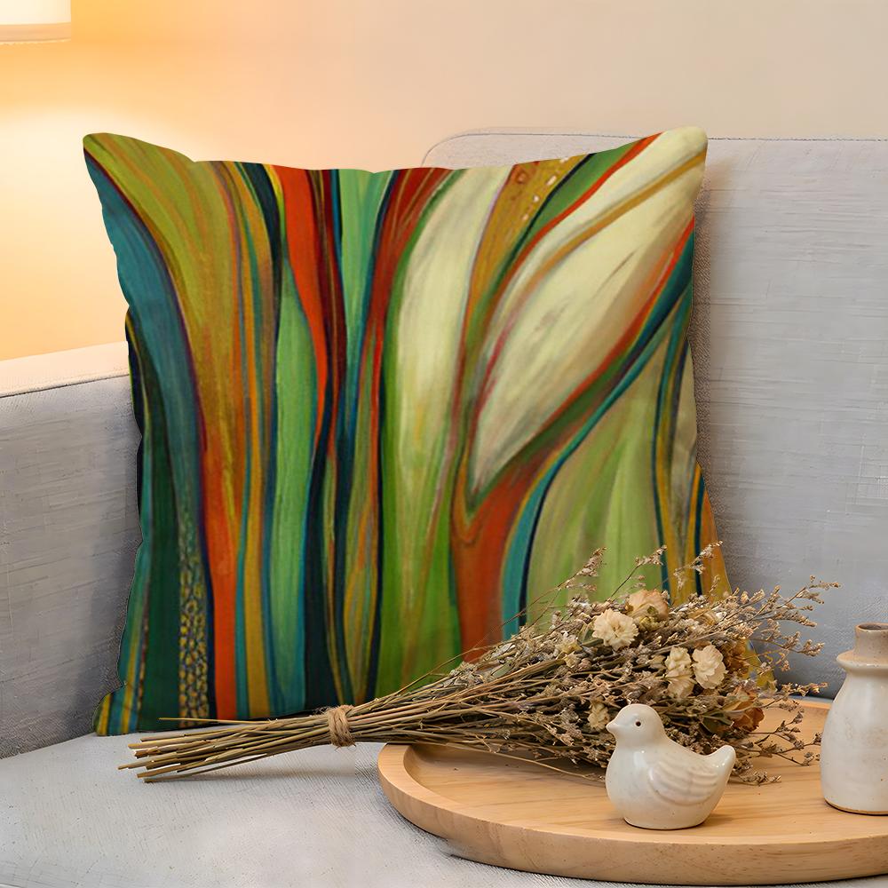 Cushion Cover Linen SkinFriendly Soft Decorative Case for Sofa Home Decor Anime Abstract Paint Colorful Pillow Cover