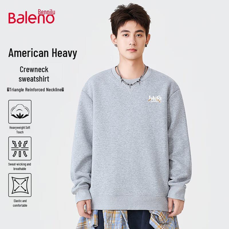 Baleno Men's American Style Fleece-Lined Round Neck Sweatshirt