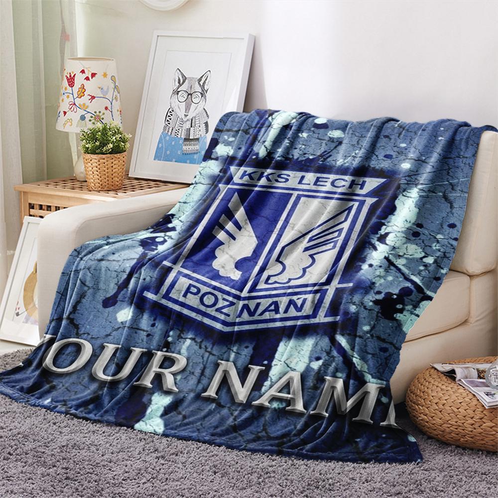 1 Stück Individueller Name Kks Lech Poznan Gemustert Flanelldecke Geeignet für Alle Jahreszeiten für Heimdekoration Wärme und Komfort Geschenke Feiertagsgeschenk_xia