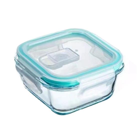 Skleněný obědový box Bento box Dělené nádoby na přípravu jídla s víčky Stohovatelné Opakovaně použitelné