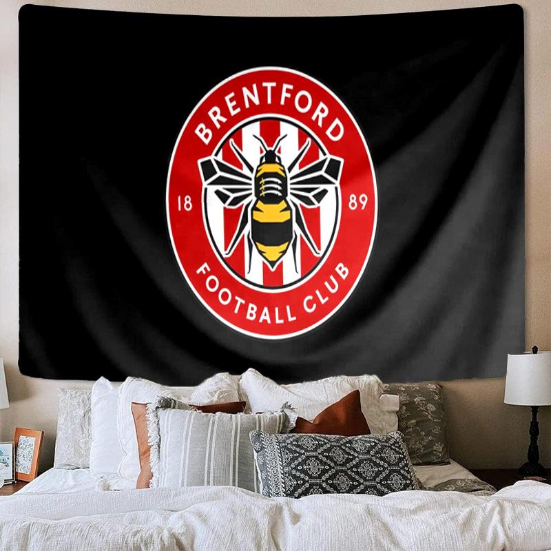 1PC Brentford Football Club Crest Tapestry, Unique Design Tapestry, Wall Decor for Bedroom,Livingroom, Playroom,Heartwarming Fan Holiday Gifts