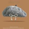 Summer Painter Hat Knitted Lady Pumpkin Hats Korean Hollow Beret Hat