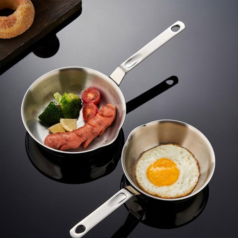 Eier Kochpfanne 316 Edelstahl Gleichmäßige Wärmeverteilung Stieltopf Für Kochfelder Küchengeschirr mit Ausguss