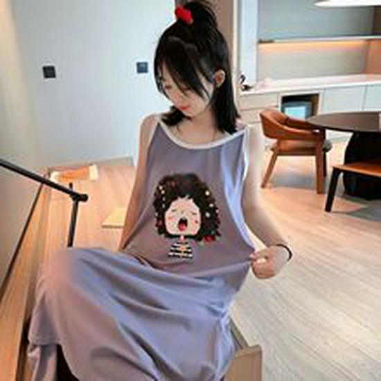 Summer Sweet Korean Style Pink Milk Silk Ribbed Camisole Pajamas for Women