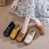 Women's shoes leather medium and new pedal soft sole non-slip comfortable leather shoes mother single shoes flat bottom retro