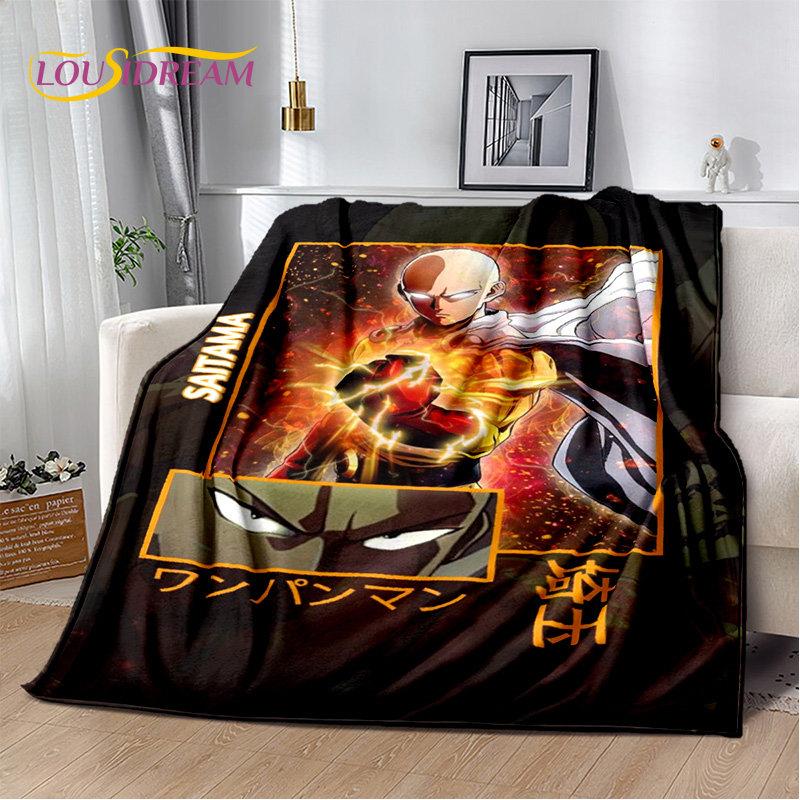 ONE PUNCH MAN Anime kreslená měkká plyšová deka, flanelová deka přehoz do obývacího pokoje Ložnice Pohovka Pohovka Piknikový kryt pro děti