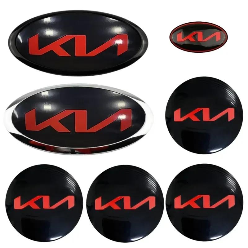 2026 Heißer Autoaufkleber für KIA K5 K7 Picanto Rio Sportage Cerato Soul Sorento Carens CARNIVAL Auto Front Heck Emblem Lenkrad
