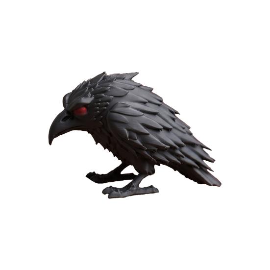 Fake Raven Statue 3D Printed Crow Figurine with Red Eyes Realistic Mystical Gothic Crow Sculpture for Halloween Party Home Decor чёрный