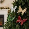 Clip-On Christmas Sequin Butterfly Ornament Pearl Christmas Butterfly  Window Display