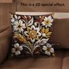 2D Floral Embroidered Pattern Digital Print Pillowcases Pattern Cushion Cover Suitable For Sofa Bedroom Car Pillow Cover