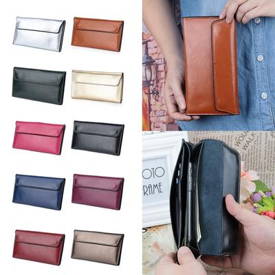 Tragbare Echte Leder Damen Lange Geldbörse Schlank Große Kapazität Clutch Tasche Mehrzweck Rindsleder Geldbörse Damen