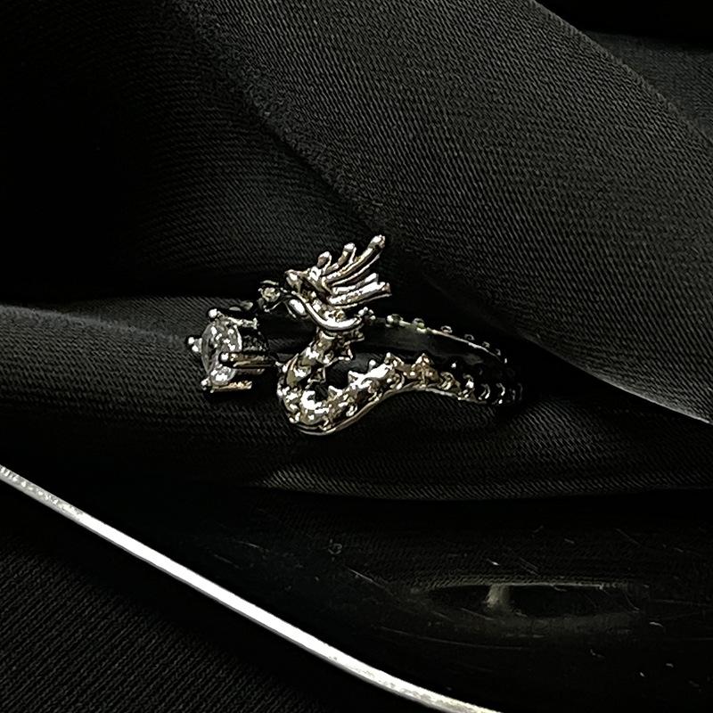 High-End Light Luxury Butterfly Drop Glaze Niche Open Ring Female Cold Wind Temperament Spice Girl Fashion Index Finger Ring