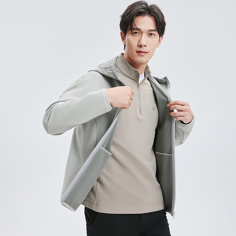 SEPTWOLVES Men's Hooded Windproof Fleece Jacket