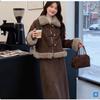 Completo da Donna 2 Pezzi Giacca Imbottita con Collo a Revers e Gonna Taglie Forti Caldo Spesso Outfit Autunno Inverno