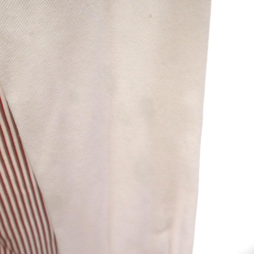 FRED PERRY Striped Pattern Long sleeve Fawn shirt S white Men's Used