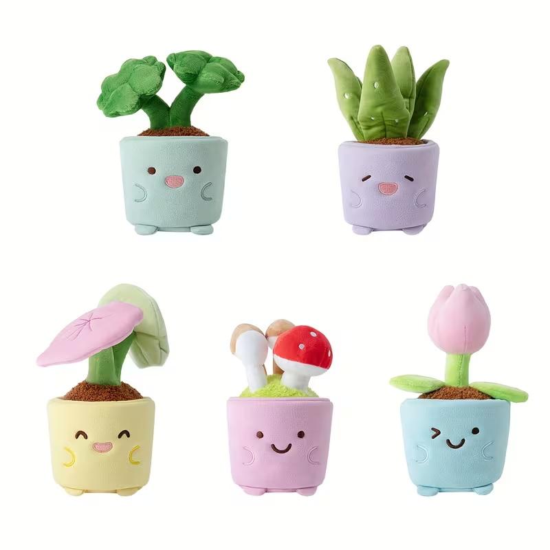 Simulation Tulip Succulent Plush Stuffed Toy Plants Decor Mushroom Aloes Soft Doll Flower Kawaii Pillow For Girls Birthday Gifts