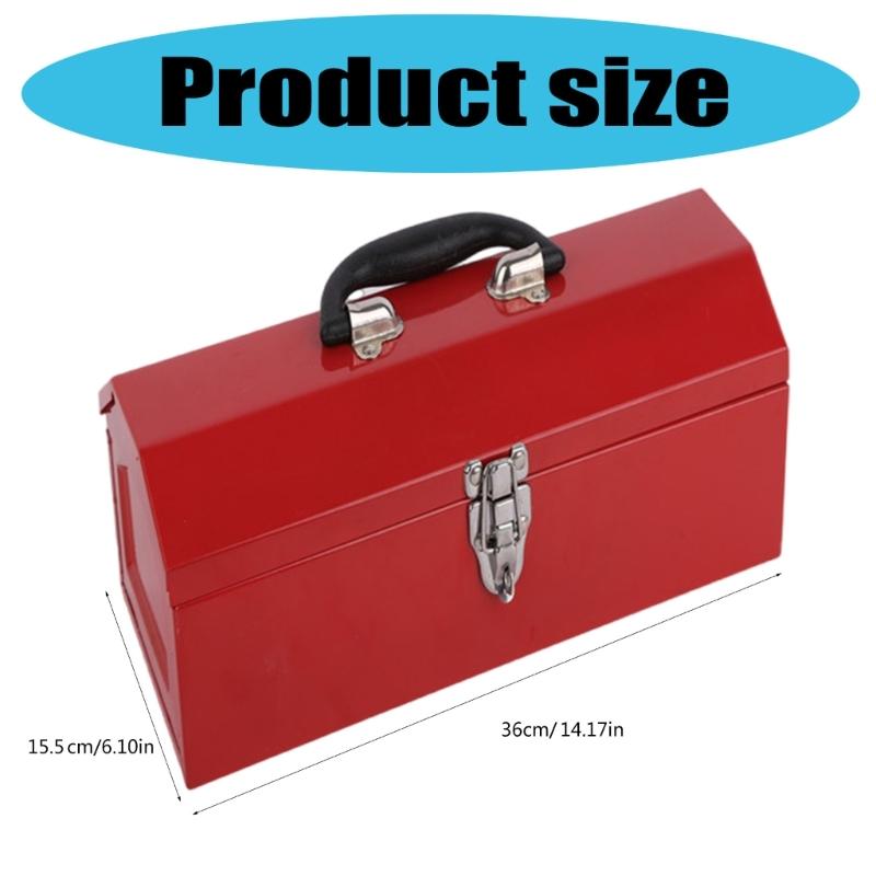 Multifunctional Red Tool Box Hip Roof Style Tool Case Organizers for Professionals and DIY Users with Spacious Interior