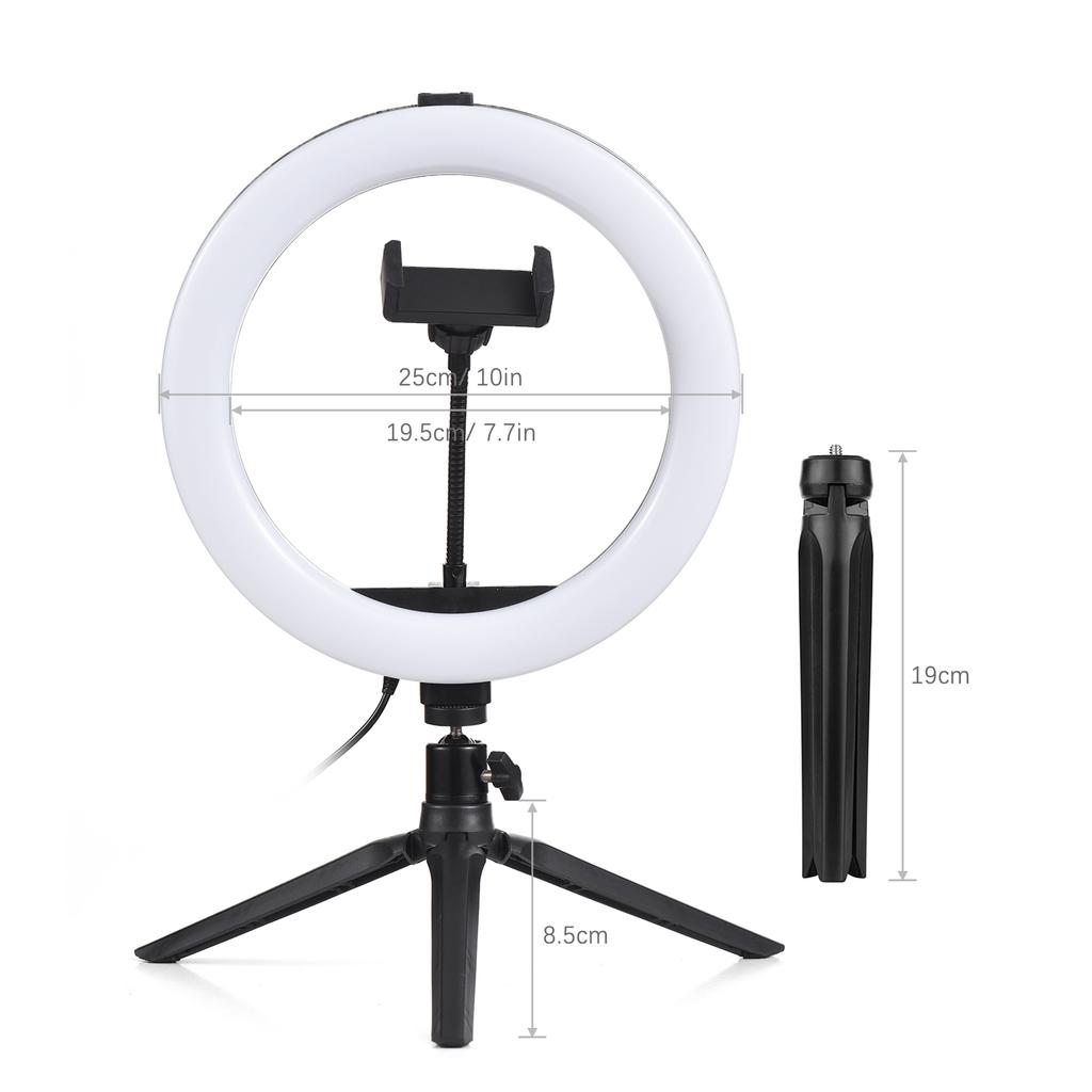 10 Inch LED Ring Light Video Conference Lighting 3 Lighting Modes 11 Levels Adjustable Brightness USB Powered with