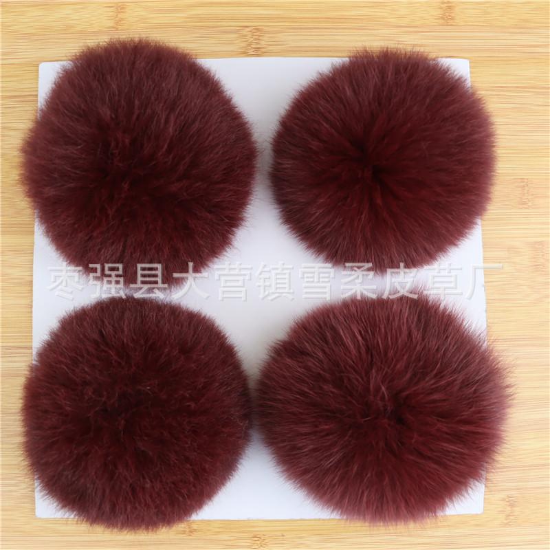 Fur Whole Leather Snap Button Fox Hair Large Hairball Clothing Shoes And Hats Accessories 9-14Cm Bag Plush Pendant