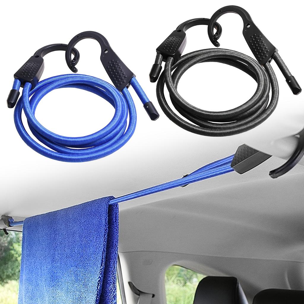 1.5m Elastic Strap Adjustable Tension Belt Car Clothesline Hook Cargo Luggage Lashing Buckle Rope for Motorcycle Travel
