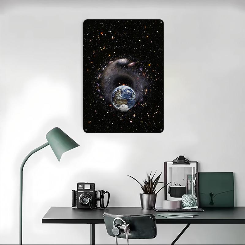 Earth and Universe 2023 Poster Customized Wall Art Vintage Metal Signs Retro Tin Plaque for Man Cave Decoration Aesthetic House