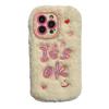 Plush Letter Smiley Face Mobile Phone Case for Apple 16PROMAX Trend 15 Fine Hole 12 Girl Winter 14PRO
