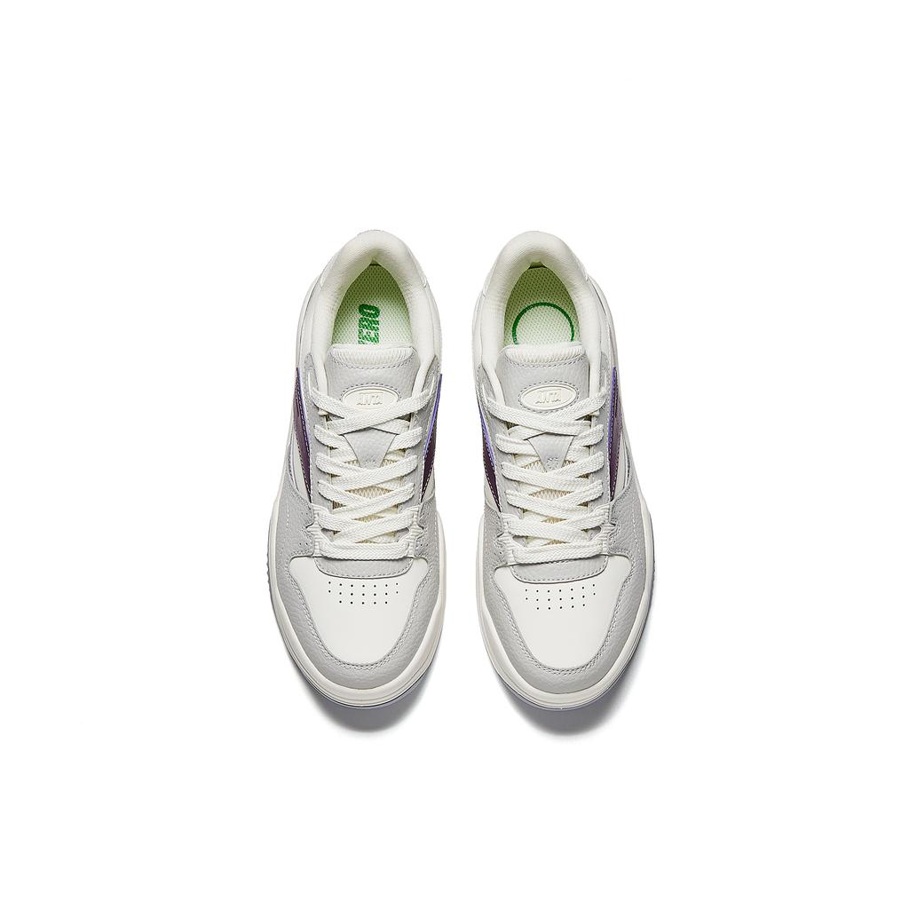 Anta Wave Shoes Versatile Casual Height Increasing Wear Resistant Lightweight Non Slip Low Top Skate Shoes Women sneaker White Purple Gray 922518005-2