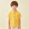 Men's Short Sleeve Cotton Shirt Mandarin Collar Casual Soft Wicking Breathable for Everyday Wear