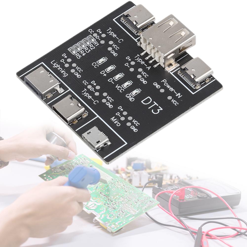 DT3 USB Cable Tester USB Type-C Data Cable Detection Board Date Cable On-Off Detection USB Cable Checker for IPhone Android