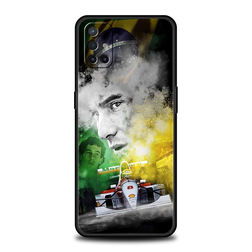 Ayrton Senna F1 Phone Case For OnePlus 12R 9R 12 11 10 Pro 9 8 7 7T 8T 10T 9RT Nord 2T N10 N200 CE 2 5G Black Cover Soft Shell