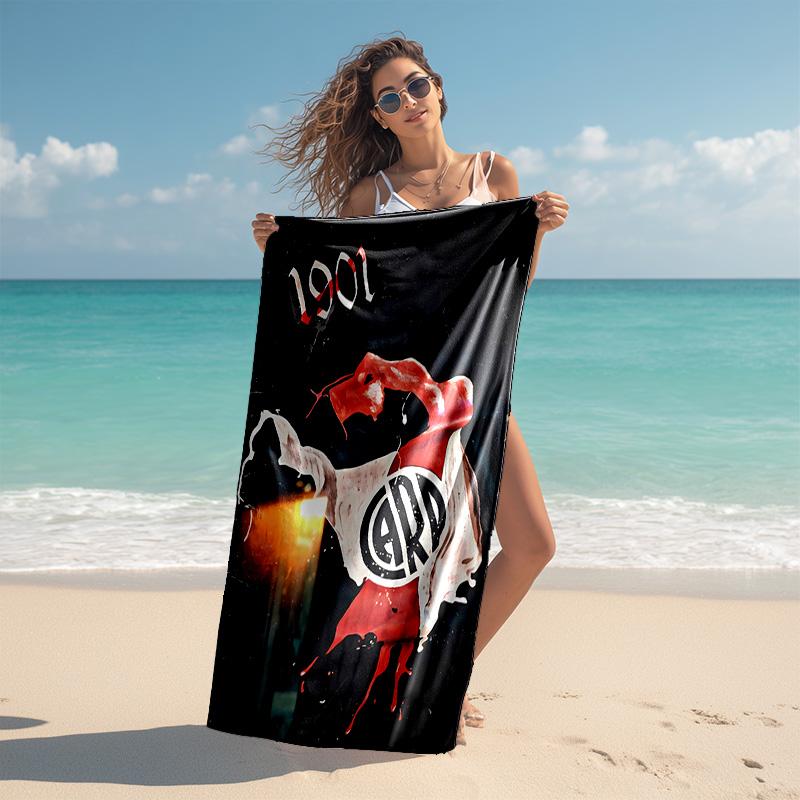 Proof Beach Towel with Club Atlético River Plate Pattern - Soft,absorbent,quick-drying,machine Washable - Perfect for Swimming,camping,bathing