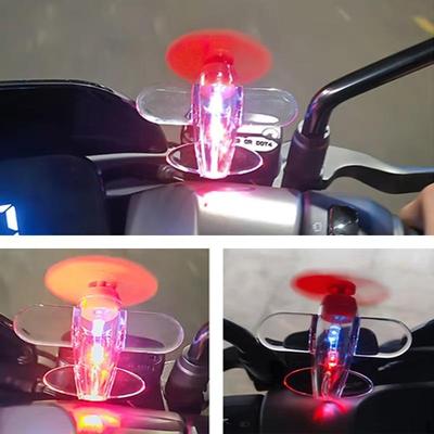 Rotatable LED Airplane Light for Bicycle Motorcycle Safety Night Riding Decoration Multicolor Propeller Lamp 8cm
