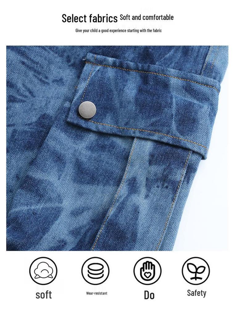 Dívčí trendy volné cargo džíny jaro/podzim 2025