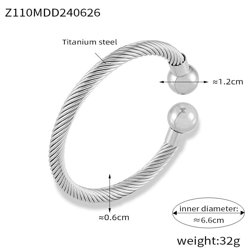 French Bestseller Retro Punk Titanium Steel Adjustable Bracelet - 18K Gold Plated Twisted Design