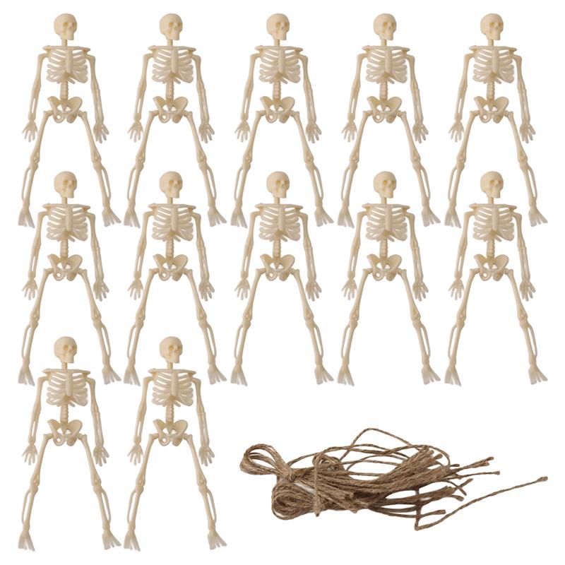Gute Skelette für Halloween-Dekoration, 12 Stück Mini-Skelett-Figuren Halloween-Dekoration für Spukhaus-Zubehör Partys