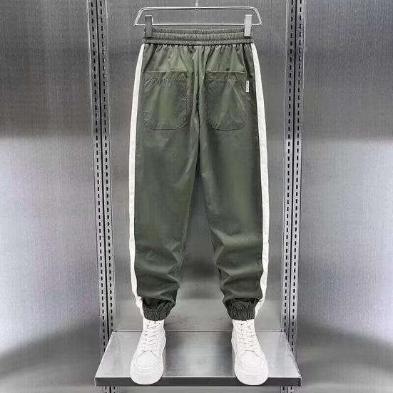 Men's Cargo Pants Sweatpants Drawstring Waist Joggers Pants with Pockets Letter Print Color Blocking