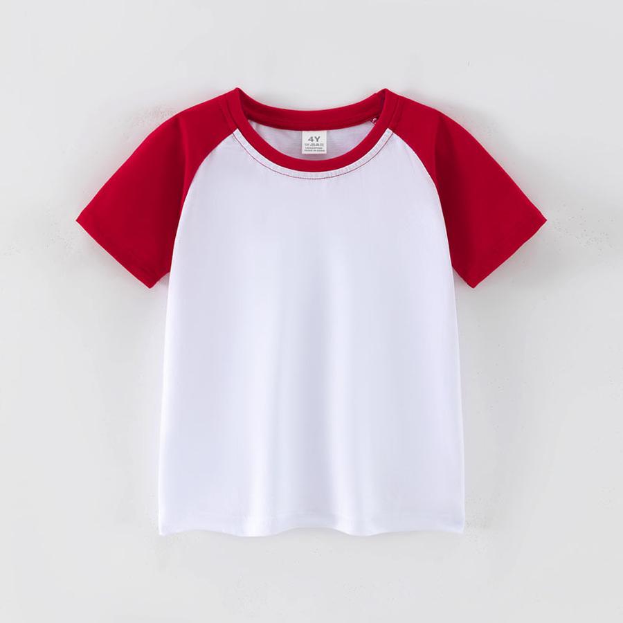 Kids Shoulder Short Sleeve T-Shirt, Pure Cotton Round Neck Summer New Children's Clothing Support Custom Print