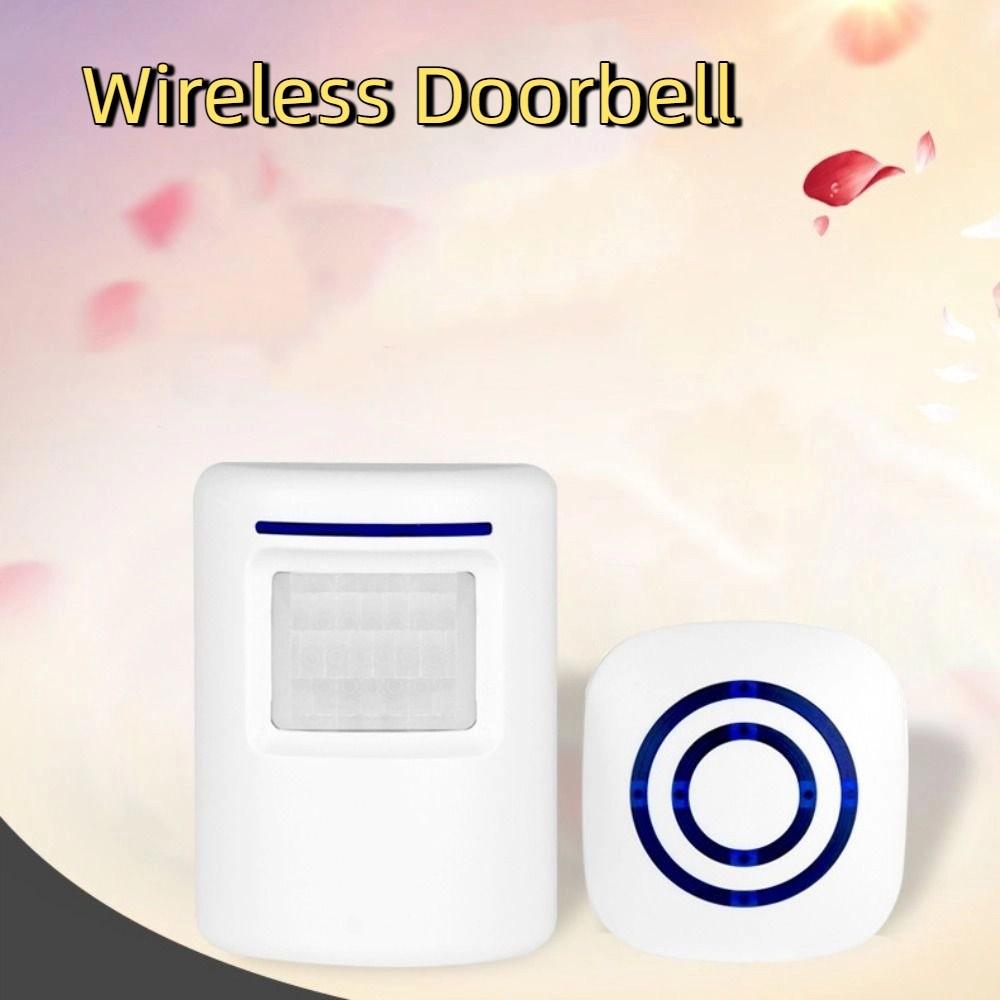 Volume Adjustment PIR Infrared Sensor 38 Chimes Receiver Transmitter Wireless Doorbell Office