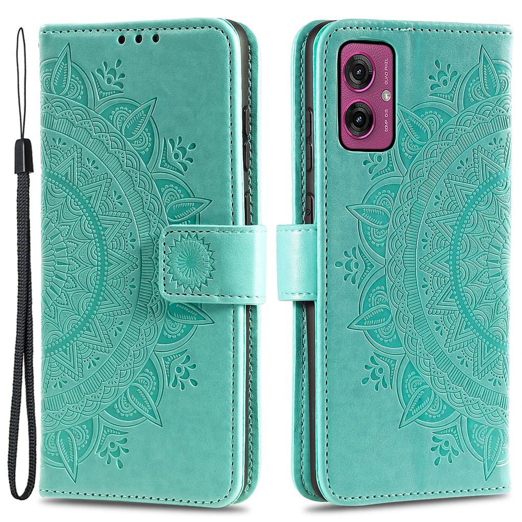 For Motorola Moto G55 5G Case Imprinted Totem PU Leather Wallet Stand Phone Cover